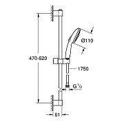 Душевой гарнитур Grohe Tempesta 110 261622433 цвет Черный матовый-6