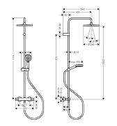 Душевая система Hansgrohe Vernis Shape 26429670 с термостатом цвет Черный матовый-1