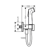 Гигиенический душ с запорным вентилем Hansgrohe Bidette E 29231670 цвет Черный матовый-1