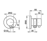 Шланговое подключение Keuco IXMO 59549031201 цвет Шлифованная бронза-1