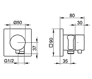 Шланговое подключение Keuco IXMO 59557031202 цвет Шлифованная бронза-1