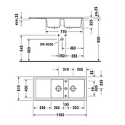 Кухонная мойка Duravit Cassia 116 7513111900 цвет Бежевый-1