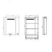 Зеркальный шкаф Jacob Delafon Madeleine 60 EB2202-NF с подсветкой цвет Серебро матовое-3