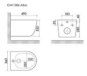 Биде Ceramicanova Альба (Alba) CN11006 подвесное цвет Белый-7