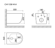 Биде Ceramicanova Вихрь (Whirl) CN11008 подвесное цвет Белый-7
