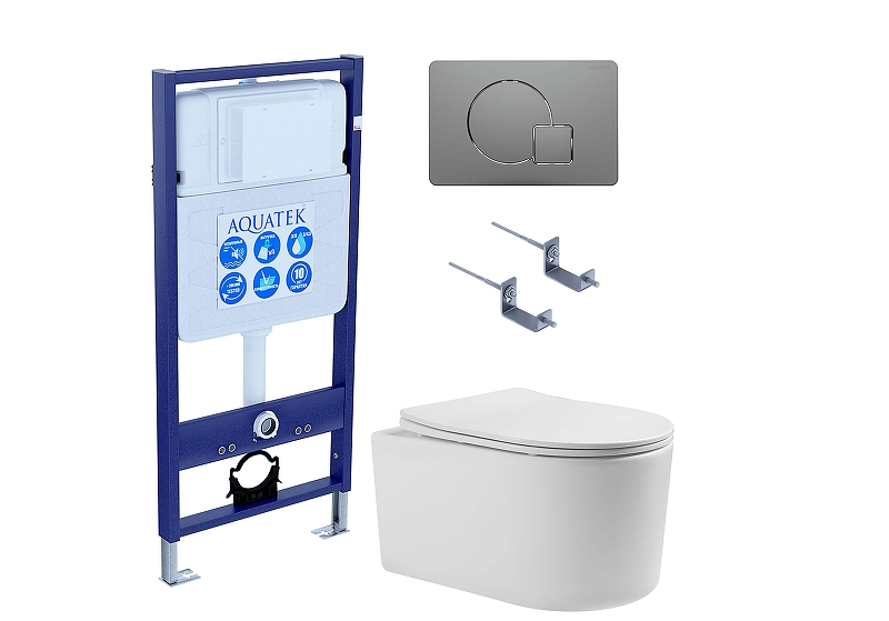 Унитаз с инсталляцией Aquatek SET AQUATEK МИЯ-070 4в1 