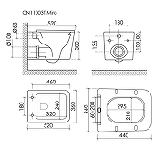 Унитаз подвесной Ceramicanova Миро (Miro) CN11003T цвет Белый с сиденьем Микролифт-9