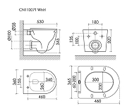Унитаз подвесной Ceramicanova Вихрь (Whirl) CN11007T цвет Белый с сиденьем Микролифт-9