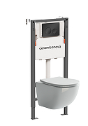 Унитаз с инсталляцией Ceramicanova Форма (Forma) CN3009_121001MB цвет Белый с сиденьем Микролифт и клавишей смыва цвет Черный матовый