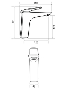 Смеситель для раковины Bond Овал B33-2188 цвет Черный матовый-7