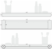 Металлическая полка Сунержа Round L 31-3020-5460 цвет Черный матовый-5