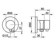 Шланговое подключение Keuco IXMO 59556371201 цвет Черный матовый-7