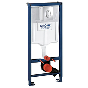Унитаз с инсталляцией Grohe Rapid SL 38721001R1 цвет Белый с сиденьем Микролифт и клавишей смыва цвет Хром глянцевый-1