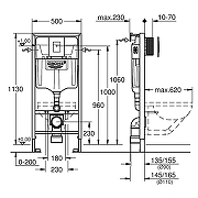 Унитаз с инсталляцией Grohe Rapid SL 38772001R1 цвет Белый с сиденьем Микролифт и клавишей смыва цвет Хром глянцевый-3