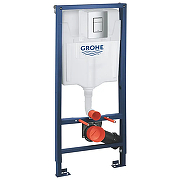 Унитаз с инсталляцией Grohe Rapid SL 38772001R2 цвет Белый с сиденьем Микролифт и клавишей смыва цвет Хром глянцевый-1