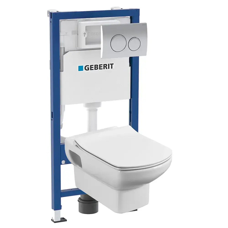 Унитаз с инсталляцией Geberit Delta 458.118.21.R1 