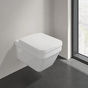 Унитаз с инсталляцией Villeroy&Boch Architectura SET-Architectura-CP цвет Белый с сиденьем Микролифт и клавишей смыва цвет Хром глянцевый-2