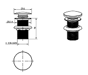 Донный клапан Boheme Black 612/2-B click-clack цвет Черный-1