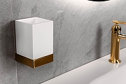 Стакан для зубных щеток Boheme Qubic 10724-G цвет Золото-1