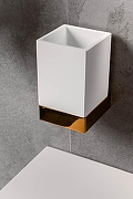 Стакан для зубных щеток Boheme Qubic 10724-G цвет Золото-3
