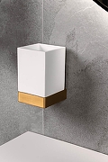 Стакан для зубных щеток Boheme Qubic 10724-MG цвет Золото матовое-2