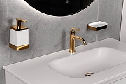 Дозатор для жидкого мыла Boheme Qubic 10727-G цвет Золото-4