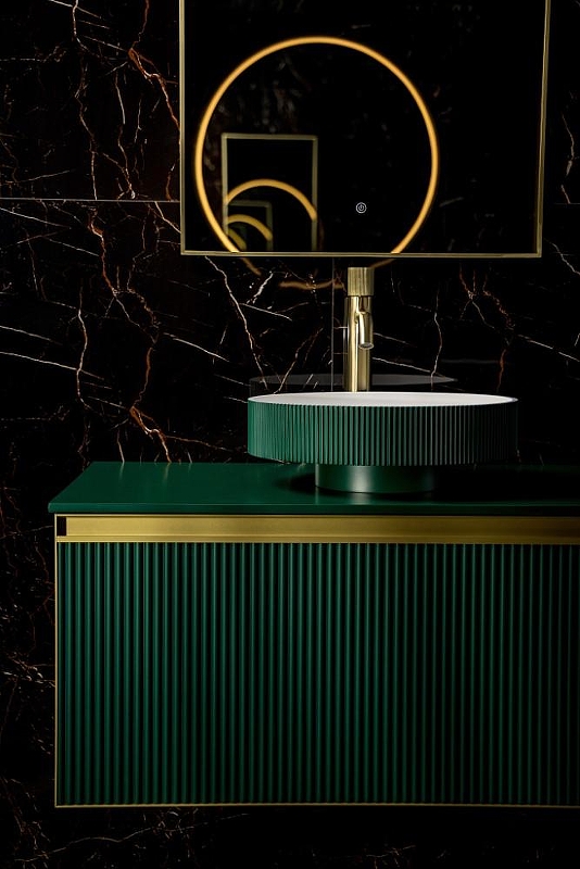 Раковина накладная Boheme Sole Corian 40 801-R-ral6005 
