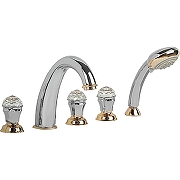 Смеситель на борт ванны Migliore Korona Swarovski ML.KRN-4780.CRDO цвет Хром Золото