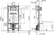 Инсталляция для унитаза Alcaplast AM101/1120-4:1 M570-VE-01 с клавишей смыва цвет Белый-2