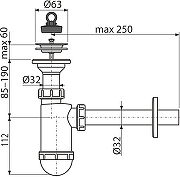 Сифон для раковины Alcaplast A410 цвет Хром-1