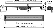 Душевой лоток Alcaplast APZ9-550M с решеткой цвет Хром матовый-1