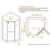 Душевой уголок RGW Passage (Пассаж) PA-081-1 100х100 3508081100-11 профиль Хром стекло прозрачное-8
