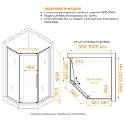 Душевой уголок RGW Passage (Пассаж) PA-86S 100х100 38088600-211N профиль Хром-Сатин стекло матовое-сатинат-7