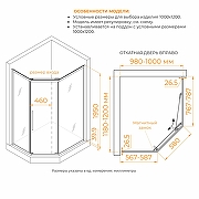 Душевой уголок RGW Passage (Пассаж) PA-86B 120х100 38088602-14N профиль Черный стекло прозрачное-5