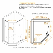 Душевой уголок RGW Passage (Пассаж) PA-86 120х90 38088692-31N профиль Хром стекло тонированное-7