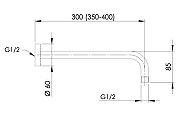 Кронштейн для верхнего душа Remer 343L30GM цвет Оружейная сталь-1
