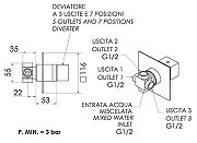 Переключатель потоков Remer Qubika Q93DEV7 цвет Хром-1