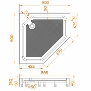 Душевой поддон из стеклопластика RGW SMC/T-W 90х90 81350599-01 цвет Белый-5