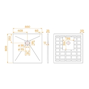Душевой поддон из искусственного камня RGW Stone Tray (Стоун Трей) ST-G 80х80 14152088-02-11ST цвет Графит-4