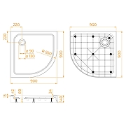 Душевой поддон из стеклопластика RGW SMC/R-C-W 90х90 12350499-0101 цвет Белый-12