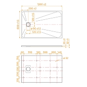 Душевой поддон из стеклопластика RGW TSS-Co 120х80 553502812-10 цвет Бетон-6