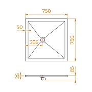 Душевой поддон из искусственного камня RGW Stone Tray (Стоун Трей) ST-B 75х75 16152075-04 цвет Черный-12