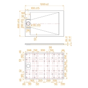 Душевой поддон из стеклопластика RGW TUS-Co 120х80 553702812-10 цвет Бетон-6
