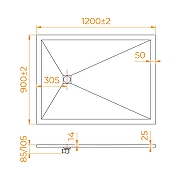 Душевой поддон из искусственного камня RGW Stone Tray (Стоун Трей) ST-G 120х90 16152912-002 цвет Графит-16