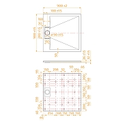 Душевой поддон из стеклопластика RGW TUS-Co 90х90 55370199-10 цвет Бетон-6