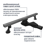 Душевой лоток RGW SDR-52Gr-80 76215280-11 с решеткой цвет Серый-6