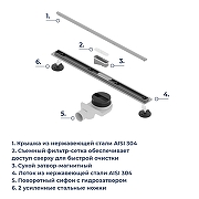 Душевой лоток RGW SDR-54-40 79215440-01 с решеткой цвет Хром-7