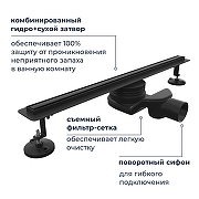 Душевой лоток RGW SDR-54B-40 79215440-04 с решеткой цвет Черный-6