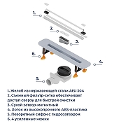 Душевой лоток RGW SDR-56-60 79215660-01 с решеткой цвет Хром-7