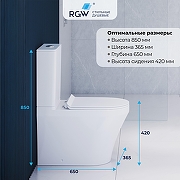 Унитаз-компакт RGW SW-06 80420254-01 цвет Белый с бачком и сиденьем Микролифт-7